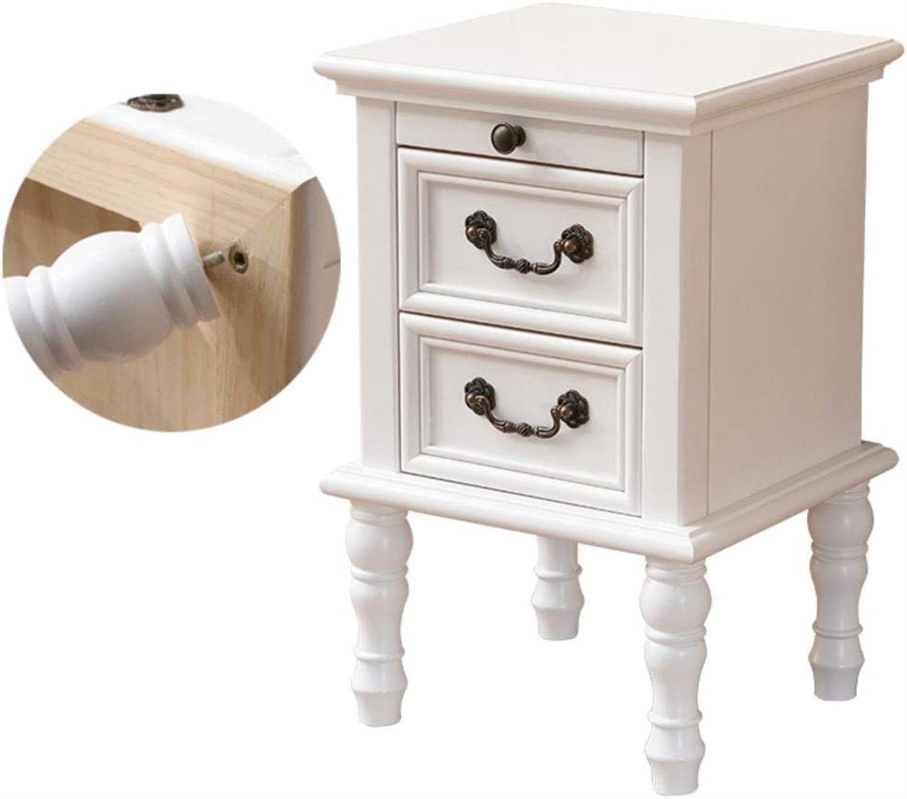 Bedside Cabinet,Bedside Tables Vintage Nightstand Solid Wood